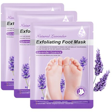 Thoquene 3 Paar Anti Hornhaut Socken, Lavendel Fussmaske, Foot Peel Mask