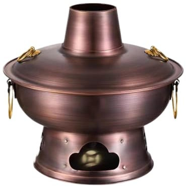 Fondue Olla Hot Pot Olla Caliente De Carbón, Olla Caliente Tradicional China, Olla Caliente De Cobre, Olla Caliente De Carbón For La Familia Fondue Queso(34cm)
