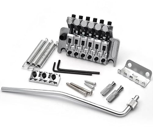 SAPHUE Electric Guitar Tremolo Bridge Double Locking Systyem for Floyd Rose Type (Matte chrome, 53mm)