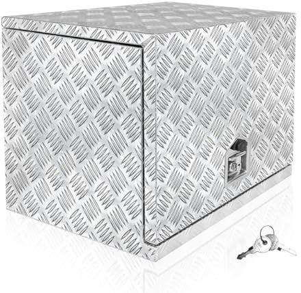 Srehloe 76x51x56cm Aluminum Safety Generator Toolbox Waterproof Truck Generator Storage Boxes With Lock and Key Suitable for ATV Trailer Pick Up Truck