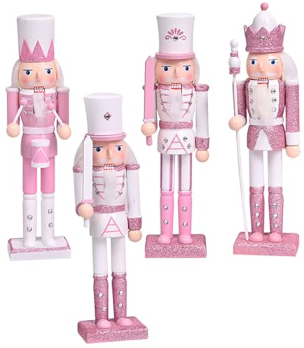 SMASOLO 4pièces Casse-Noisette Soldat Décor Ornement De Noël pour Bureau Marionnette Décoration Festive Tabletop Ornament Christmas Décor Lot de