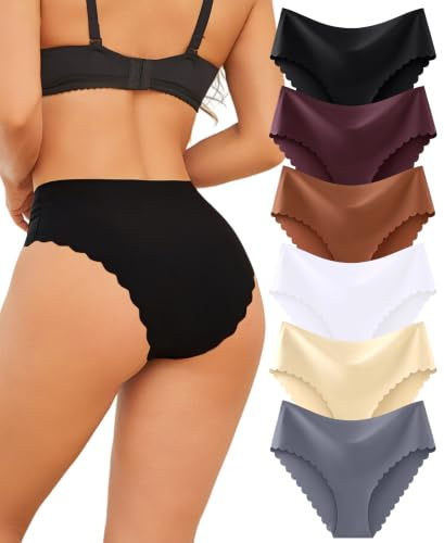 Sth Big Bragas Sin Costuras Mujer Invisible Braguitas Invisibles Mujer Sin Costura Altas Cómodas Ropas Interiores para Underwear Women Paquete Múltiple(XL)