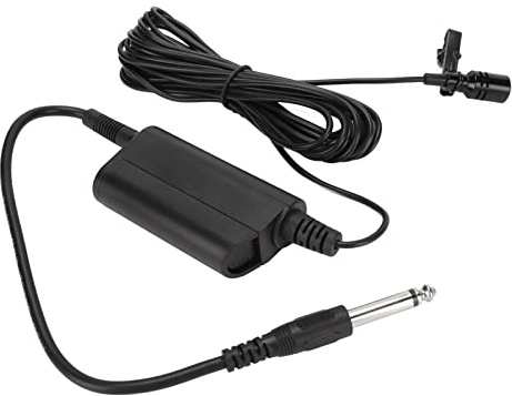 Tnfeeon Professionell Rundstrålande Lavalier-mikrofon på Trådbunden med 16,4 Fot Kabel och 6,35 Mm 3,5 Mm Uttag för Gitarr Piano Saxofon Trumma Talinspelning Mini Metal Lättvikt