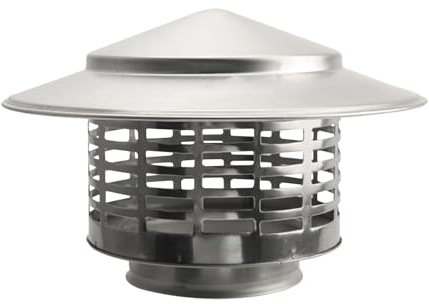 Kamin-Schornsteinkappen – Dachentlüftungskappe aus Edelstahl, robuster Schornsteinschutz | Wetterfeste obere Abdeckung für Hausofen, Ofen, Rohrbelüftung, Außenhaus, Mauerwerk, Abluft, Zugluft, Zugang