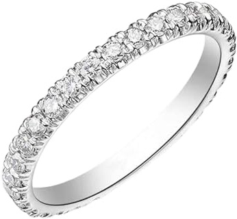 Mesnt 18K Weißgold Damen-Diamantring, Größe 50 (15.9)