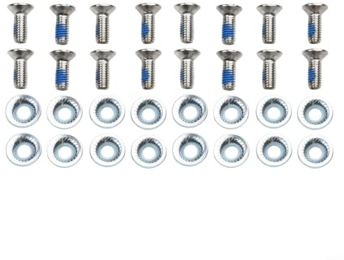 TONIXY Fijación de tornillos y arandelas de fijación de snowboard M6 × 16 mm con espaciadores para deportes de invierno reparación de equipos de esquí (16 piezas)