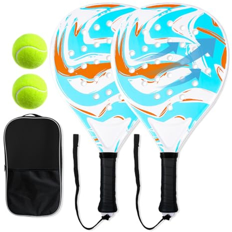 Carbon Fiber Pickleball Paddle | Non-Slip Ergonomic Racket Set | Lightweight Portable Pickleball Paddles for Kids Women Adults | Tennis Style Paddle for Sports Training and Game Practice | Indoor Outd