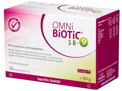 OMNi BiOTiC SR-9 | 28 Portionen (84g) | 9 Bakterienstämme | 15 Mrd. Keime pro Tagesdosis | Pulver | Vegan | Glutenfrei | Lactosefrei | Zur täglichen Anwendung