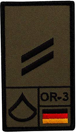 Café Viereck ® Obergefreiter Bundeswehr Rank Patch mit Dienstgrad - Gestickt mit Klett – 9,8 cm x 5,6 cm