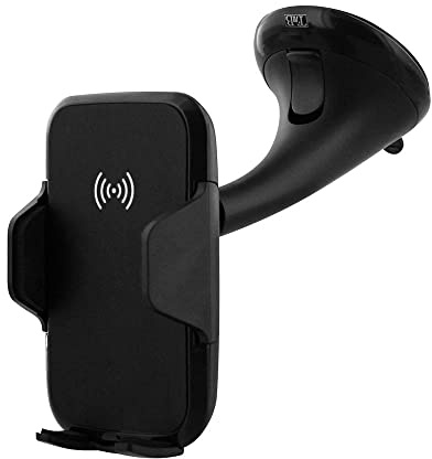 T'nB - Support Charge Induction Voiture 10W, Recharge sans Fil Rapide | Noir Compatible Smartphones Jusqu'à 6 Pouces Fixation Ventouse Multi-Surfaces et Grille d'Aération Rotation 360°