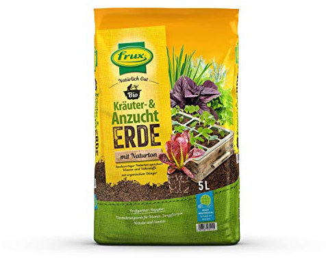 frux® Bio Kräuter- & Anzuchterde mit Naturton - 5 Liter