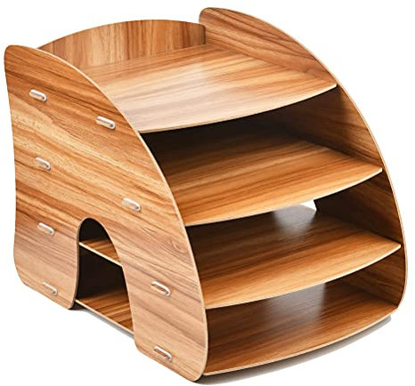 Schreibtisch Organizer Schreibtisch Dokumentenablage Büro mit 4 Ablagefächer, 34,5 x 25 x 26,8cm Büro Tisch Dokumentenablage Organizer, A4 Papier Organizer für Bürotisch Schreibtisch