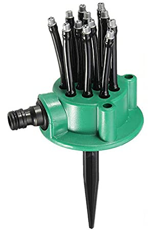 Syfinee Aspersor de jardín, sistema de riego de césped flexible ajustable de 360 grados para patio, césped, jardín, flores, césped, plantas, aspersor de agua de área pequeña