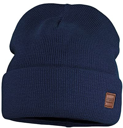maximo Kids-Beanie, Umschlagrand Perlfang, Jerseyfutter