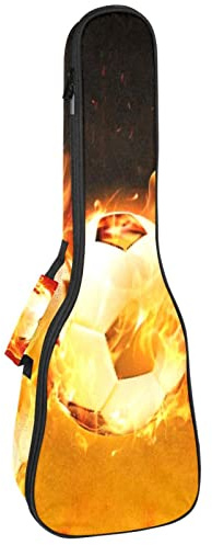 Ukulele väska flamma fotboll ukulele fodral för Sopran Tenor konsert 23 tum 10 mm tjock mjuk vadderad justerbara remmar spelväska