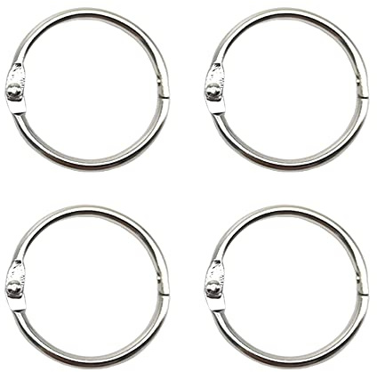 Ruidee 20 Pcs Loose Leaf Binder Rings Silver Book Rings Key Keychain Rings Premium Metal Rings for Notebook Scrapbook Album Craft DIY (35mm)
