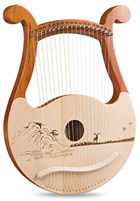 Klassische Hölzerne 19 Strings Harfe Mandoline Chinese Professionelle Lyre Harfe Harfen-Saiteninstrument (Color : 19 Strings Style 2)