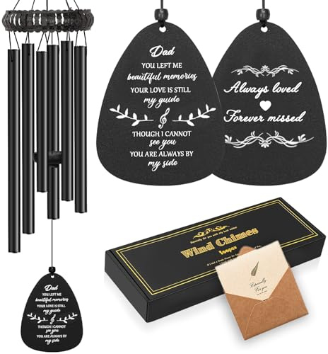 Memorial Gifts for Loss of Dad, 30 Metal Memorial Wind Chimes for Loss of Father, Windchimes In Memory of Dad, Sympathy Bereavement Gifts for Loss of Father