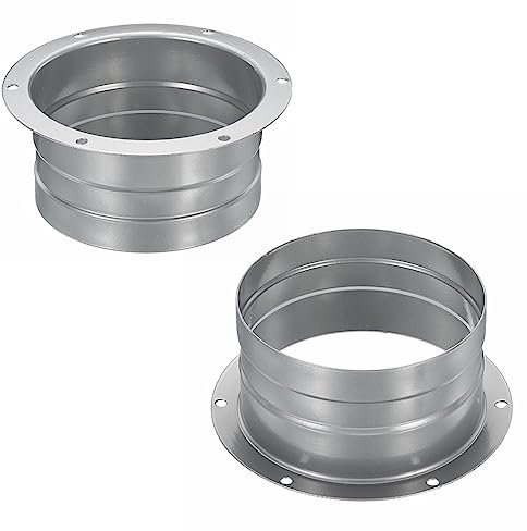 Bride à BZIHIZO Wandflansch Verbinder für Lüftungsrohr -Wandanschluss Flansch Rundrohr Abluft-Rohr (125mm)