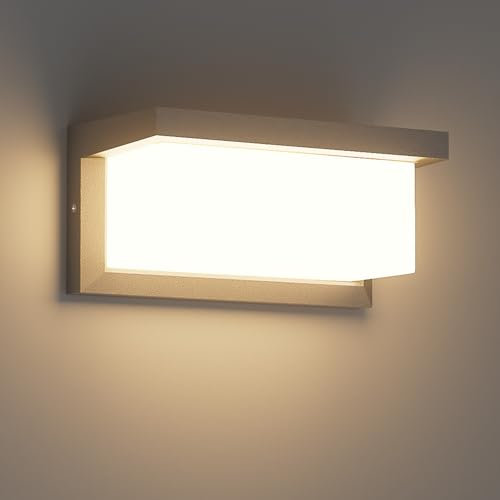 Klighten 24W LED Lampada da parete per esterni, 3000K, 1200LM Applique in alluminio, IP65 Luce da parete impermeabile, adatto per interni all'aperto, giardino, balcone e altro ancora. Antracite