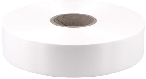 Geschenkband Ringelband 31mm x 100m Weiß - wasserfestes Dekoband aus Kunststoff - Polyband zum Binden von Schleifen und Autoschleifen - zum Basteln von Weihnachtssterne und Verpacken von Geschenken