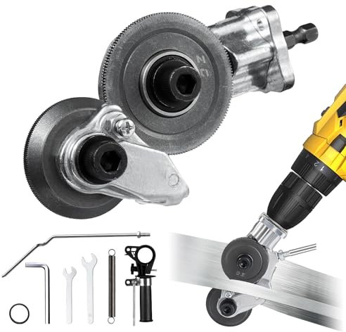 Elektrischer Bohrplattenschneider, Elektrischer Metallknabber Metallblechschneider Metal Nibbler Drill Attachment Blechschneider zum Schneiden von Eisen, Weißblech, Stahl, Kupfer, Aluminium