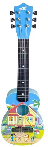 Bluey 21 Kids Guitar - Small Plastic Portable Learn to Play Guitar Musical Education Learning Toy for Toddlers and Preschoolers