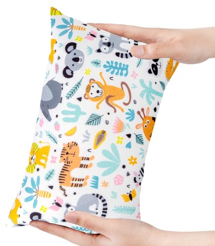 Winmany Pequeño cojín 27,9 x 17,8 cm extraíble lavable estampado Mini cojín para bebé, niños pequeños, mascotas, viajes, soporte para el cuello, la zona lumbar y las rodillas (28x18cm, animales, 1)