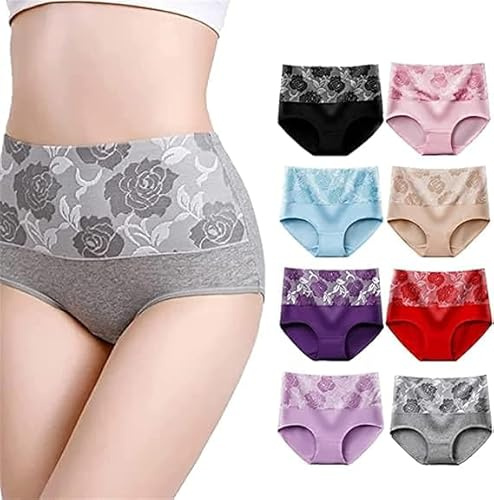 Giurui Bloomypink Mutandine per incontinenza a vita alta, biancheria intima a tenuta stagna per incontinenza da donna, pantaloni protettivi a prova di perdite, mutandine sempre asciutte a prova di