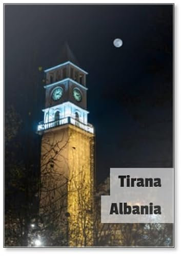 Albanien, Tirana Stadt, Uhr Dekoration mit Licht Nachtlicht Kühlschrankmagnet