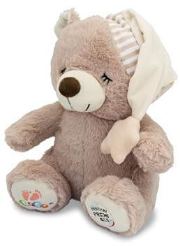 Teorema - Teddybär mit Wiegenlieder, 30 cm, Bär mit Licht, Musik und Bauchbewegung