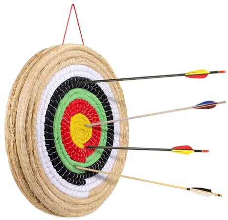 Zielscheibe aus Stroh 50cm / 20 Zoll für Bogensport | Traditionelle Strohscheibe mit 5 Zielringen | versch. Stärken