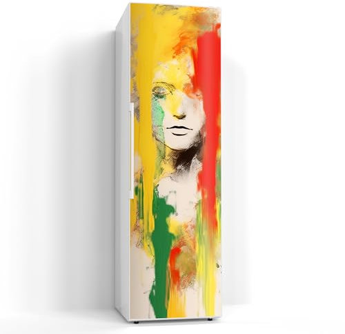 DEQORI Magnetfolie für Kühlschrank 60x200 cm | Motiv Farben des Gesichts | dekorative Magnetmatte Gefrierschrank Schutz | Magnet Deko-Folie selbstklebend, magnetisch & wasserabweisend