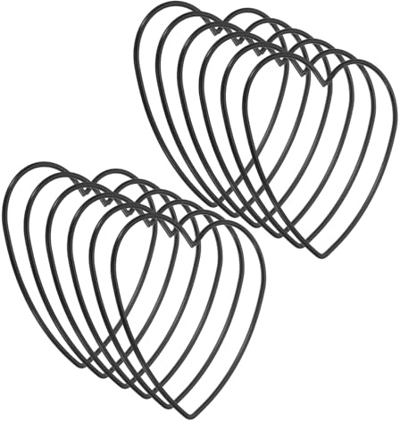 PATIKIL 4 Zoll Herz Traumfänger Ringe, 12 Stück Metall Weihnachten Makramee Kranz Blumenring Reifen für Zuhause Auto DIY Handwerk Hochzeit Wanddekorationen, Schwarz