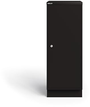 Multi Ablageschrank; 39er Serie, abschließbare Flügeltür mit Sockel; linksseitig öffnung; Maße: H 940 x B 349 x T 460 mm; Farbe: 633 schwarz