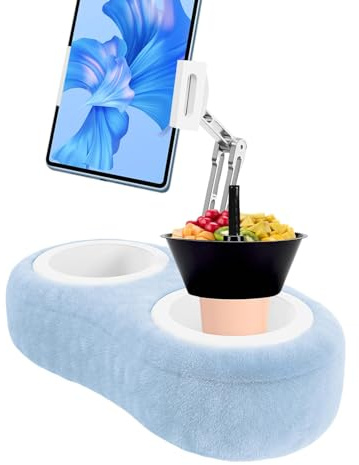 Tabletthållare, Tabletthållare Med, Creative Lazy Pillow Telefon Tabletthållare | Telefonhållare För Säng Med Snackskål, Lämplig För
