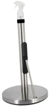 DimyFew Freestanding Kitchen Roll Dispenser with Spray Bottle, Suction cup Silver