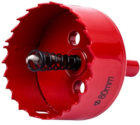 Lochsäge 60mm, Lochkreissäge mit Sechskant-Schaft und Bohrer Lochbohrer Set Bohrkrone für Holz, Rigips, Trockenbau, Kunststoffe,Universal HSS M42 Bi-Metall Lochsägen (60mm)