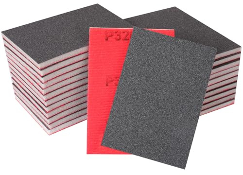 STEBRUAM 24Pcs Sanding Sponges 320 Grit Sander Block Wet Dry | Sand Paper,Metal Wood Wall et Polishing