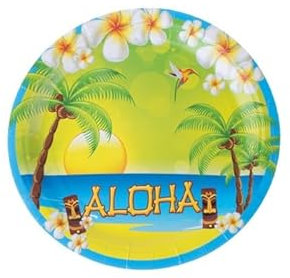 LP Divertissements Lot de 6 - Aloha Lot de 8 Assiettes en Carton