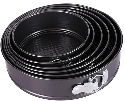 YZWHKJ Tortiera Cerniera,Tortiera Apribile Tortiera a Cerniera, teglie Rotonde antiaderenti, tortiera a Cerniera for Torte Nuziali a più Piani, Quiche con Fondo Rimovibile(18 cm)