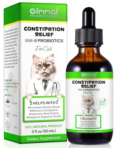 Verstopfung bei Katzen, 60 ml Linderung von Verstopfung bei Katzen, mit 6 Probiotika, Vitaminpräparate fördern die Verdauungsgesundheit von Kätzchen