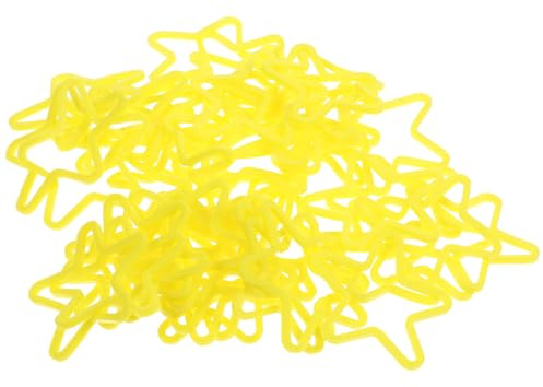 Bandas Elásticas de Mago Estrella 50 Piezas de Plástico Amarillo | Truco Creativo para Principiantes, Uso en Oficina y Bromas, Prop Versátil de Manejo Sencillo y Uso Repetido