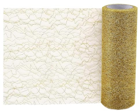 Tischläufer Gold Rolle 30cm x 15m Goldmetallischer Tischläufer Goldene Tischdeko Hochzeit Tischband Gold für Geburtstage Hochzeit