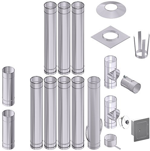 Schornsteinsanierung Bausatz DN 130 V4A 0,6mm 9,5 Meter