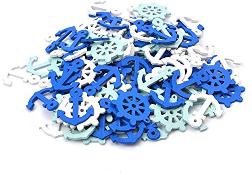 Timone in legno, decorazione a forma di ancora in legno, decorazione da parete, decorazione da appendere alla parete per sala nautica mediterranea, decorazione per feste, confezione da 100