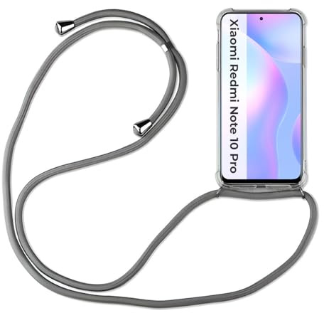 betterfon Hülle Kompatibel mit Xiaomi Redmi Note 10 Pro | Handykette Smartphone Halskette Hülle mit Band | Handyhülle mit Kordel zum Umhängen Kompatibel für Redmi Note 10 Pro | Grau