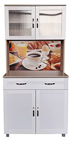 HTI-Line Küchenbuffet Blanca Küchenschrank Hochschrank Bistro Sonoma Weiß