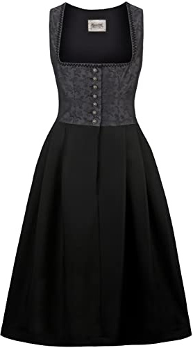 Stockerpoint Dam Dirndl Dakota I storlek 34–54 I Traditionell klänning med elegant jacquardtyg och kärleksfulla detaljer I Bekväm och lätt att rengöra I Perfekt för folkfester och festligheter, svart