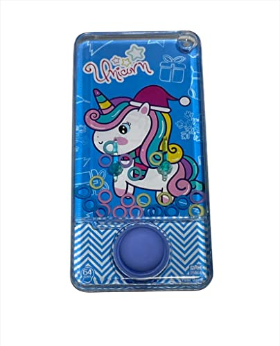 MIBANDERA Mini Wasserspiele, Ringwasserspiele für Mädchen und Jungen, Reisespiel, Aguaplay, Water Geme. Aqua Play (Einhorn 64 Blau)